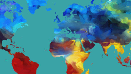 Abstract map of the world