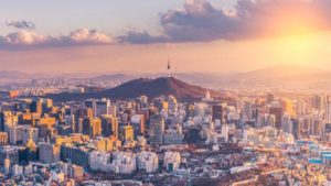 Aerial view of Seoul, South Korea